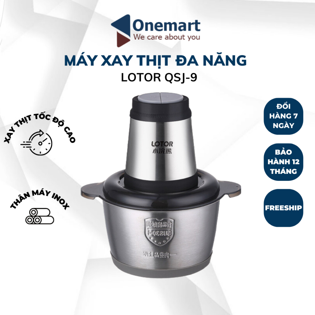 Máy Xay Thịt Đa Năng Cối Inox Xay Cá, Xay Thịt Cá, Xay Rau Củ Tiện Lợi 4 Lưỡi 3 Chiều Hình Chữ S