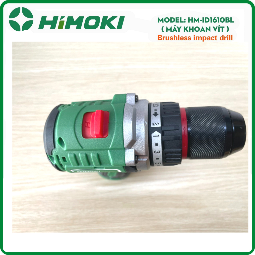 Máy Khoan Dùng Pin 16,8V HIMOKI Pin 4 Cell Không Chổi Than Đầu Kẹp Autolook 10mm sắt.