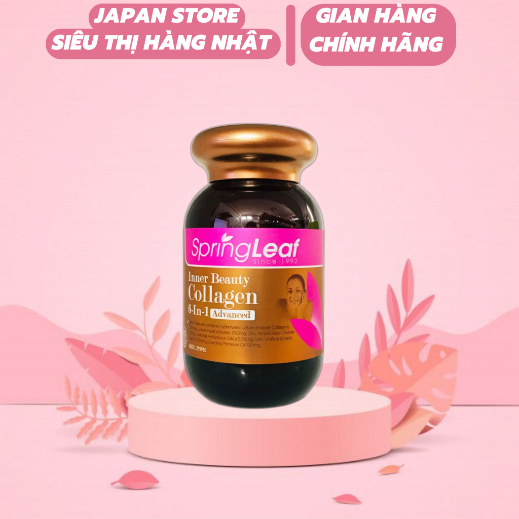 Viên uống Orihiro collagen  6 In 1 lnner Beauty spring leaf 90 viên chống lão hóa đẹp da