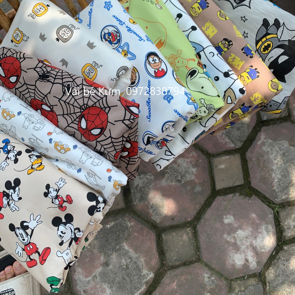 Vải cotton 4 chiều cho bé, vải thun cotton 4 chiều may đồ bộ quần áo