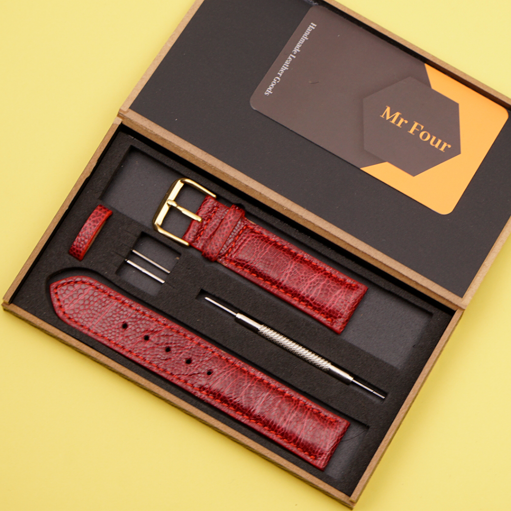 Dây Đồng Hồ Da Đà Điểu Cao Cấp Size 16mm,18mm, 19mm, 20mm, 21mm, 22mm, 24mm | Leather Watch Bands