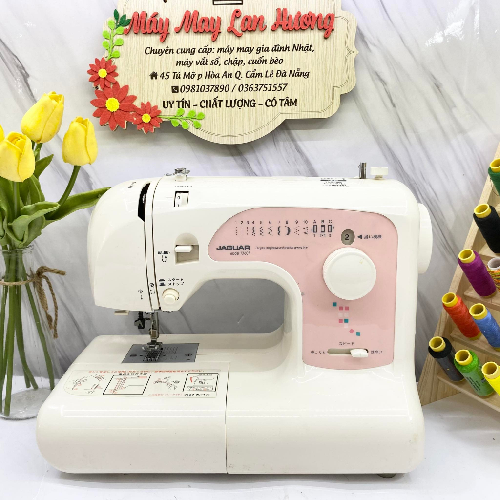 Máy May Mini Gia Đình Nhật Jaguar Không Kén Vải - Hàng Nhật- Bảo Hành 12 Tháng- Đổi Trả 7 Ngày Lỗi