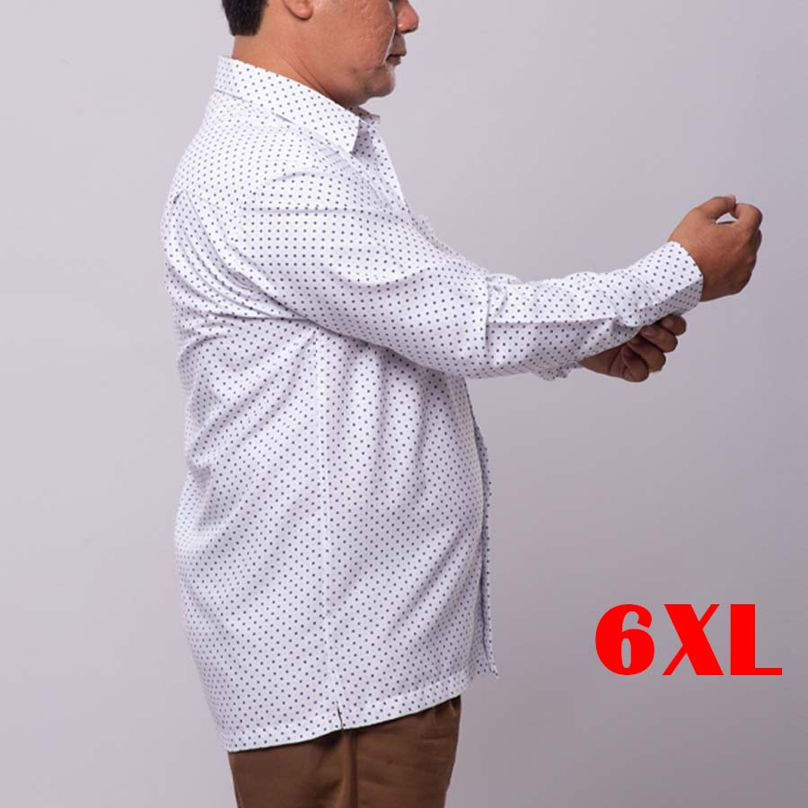Áo Sơ Mi Nam Tay Dài Trung Niên Bigsize - Size 6XL (85kg-90kg)