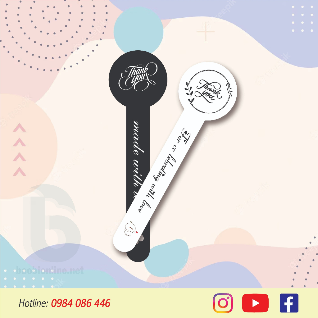 TEM NHÃN DÁN THANK YOU DÀI | TEM NIÊM PHONG THANK YOU KÍCH THƯỚC 3x10CM - BAOBIONLINE