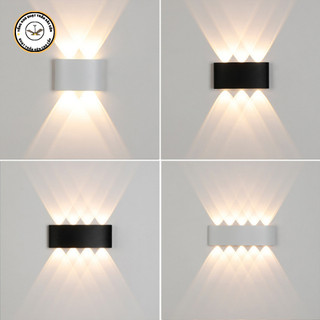 Đèn hắt tường, đèn tường led hắt 2 đầu 6 tia 8 tia chống nước trang trí tường trong nhà, sân vườn