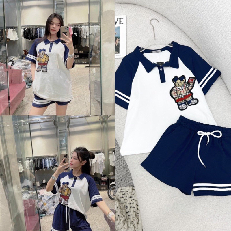 [ 𝐅𝐑𝐄𝐄 𝐒𝐇𝐈𝐏 ] Set gấu HOT , xinh la phải lên ngay nha ce ơiii  ❌  Fom lên thể thao , gấu thêu đính nổi chất