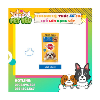 6 gói Thức ăn chó Pedigree vị gà nấu sốt 130g