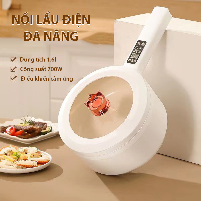 Nồi Nấu Điện Gia Đình Đa Năng Nồi Lẩu Điện, Nối Nấu Mỳ Mini Xào Nấu Chống Dính