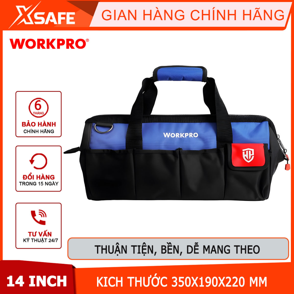 Túi đựng dụng cụ bằng vải dệt Workpro - WP281004 kích thước 300mm (14 inches) chính hãng