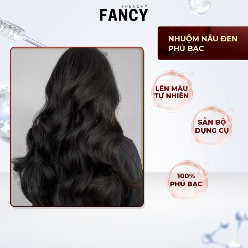 Màu Nhuộm Tóc Nâu Đen Phủ Bạc 100% Thảo Mộc An Toàn Noveno Có Sẵn Oxy Gel và Bộ Dụng Cụ Tự Nhuộm Tại Nhà