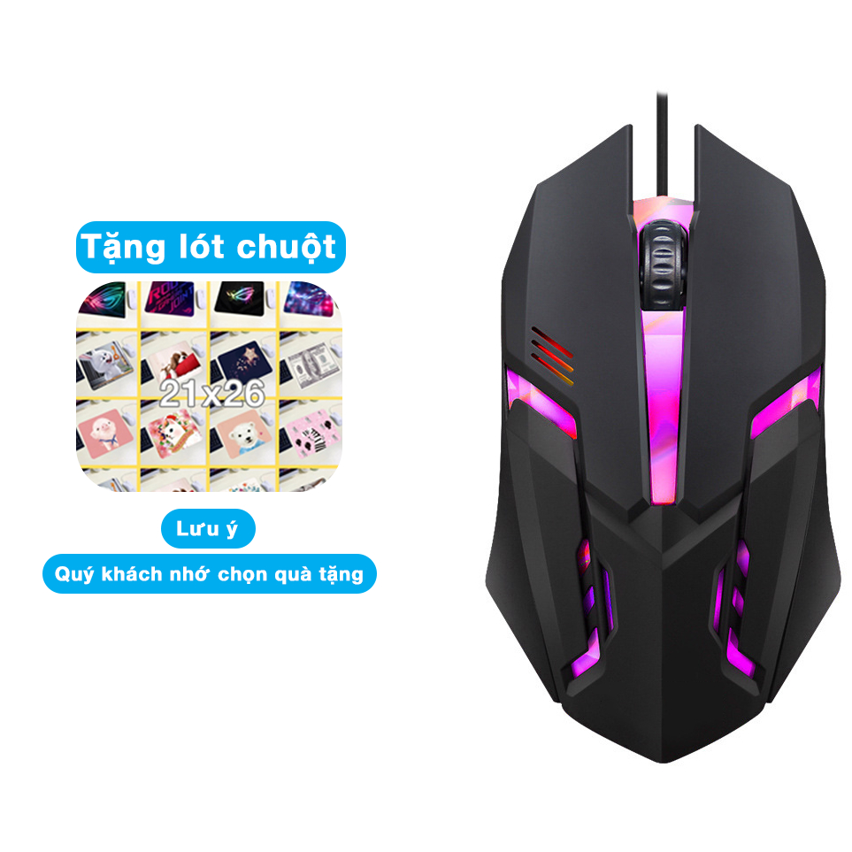 Chuột chơi game chuột máy tính có dây, tặng lót chuột mouse gaming có đèn led RGB [ Bảo hành 12 tháng 1 đổi 1 ]