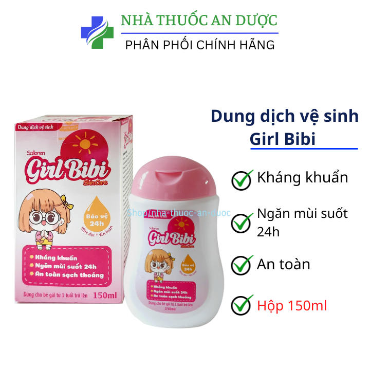 Dung dịch vệ sinh em bé Girl Bibi giúp kháng – hộp 150ml