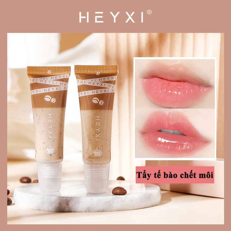 Tẩy tế bào chết môi HEYXI cà phê vitamin E dưỡng ẩm xóa mờ nếp nhăn 15g.