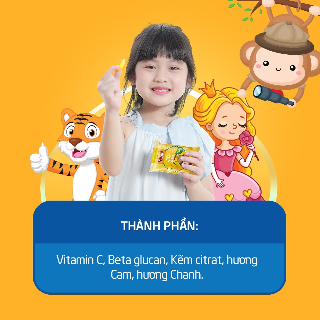 Combo 5 dây Kẹo dẻo tăng sức đề kháng Ích Nhi (dây 10 gói) bổ sung vitamin C củng cố hệ miễn dịch, giúp trẻ ăn ngon