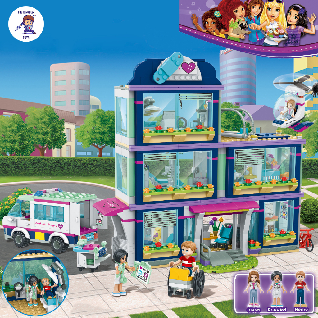 Đồ Chơi Lắp Ráp Kiểu Mô Hình Bệnh Viện Cấp Cứu Thành Phố Nhân Ái Heartlake Hospital Đồ Chơi Bé Gái 3028