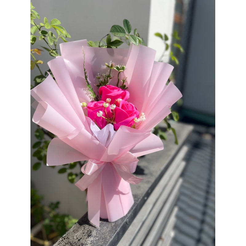 Hoa sáp thơm 3 bông lưu hương cực lâu - Món quà ý nghĩa cho người thân và bạn bè