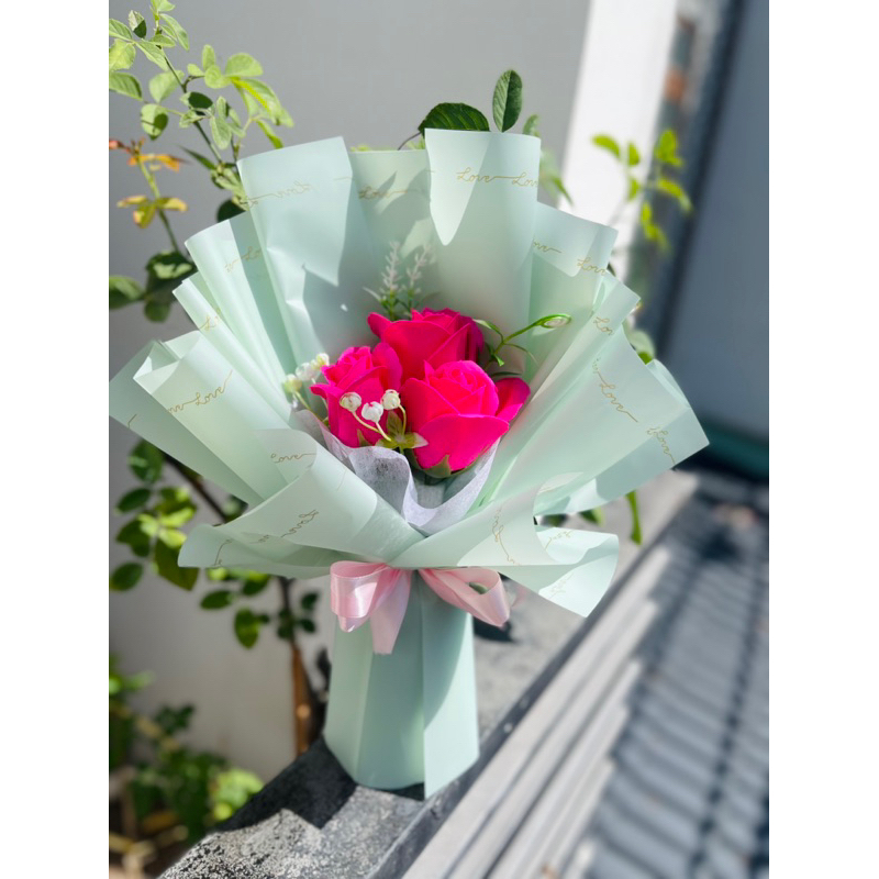 Hoa sáp thơm 3 bông lưu hương cực lâu - Món quà ý nghĩa cho người thân và bạn bè