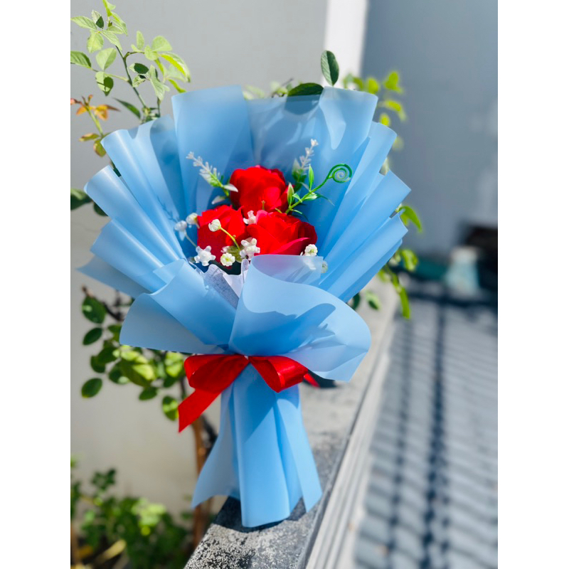 Hoa sáp thơm 3 bông lưu hương cực lâu - Món quà ý nghĩa cho người thân và bạn bè