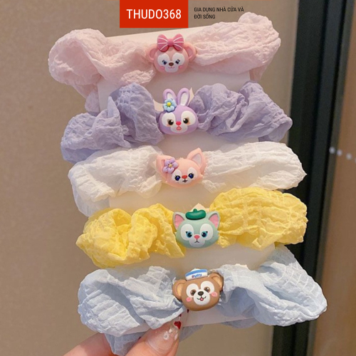 Scrunchies cột tóc, buộc tóc hình gấu dễ thương