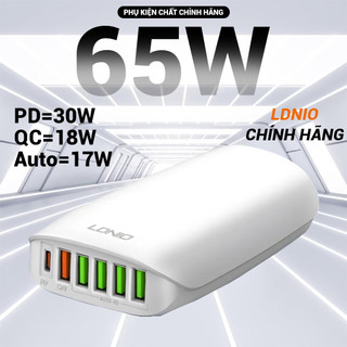 Bộ sạc nhanh 65w ldnio dl-a6573c gồm 6 cổng sạc nhanh - pd=65w + 5 cổng usb tối đa 18w, sạc nhanh đa thiết bị.
