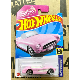 Hot wheels Chính Hãng mẫu xe 1956 Corvette ( Barbie The Movie ) (Hồng/Xanh)