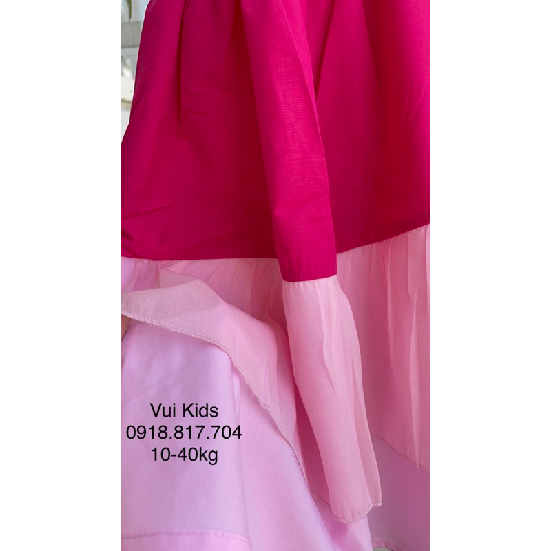 Váy babydoll cho bé gái. Váy BBD tơ lụa siêu mềm min mát bé gái Melisa size đại 10-40kg