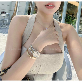 Váy xòe cổ yếm đệm ngực, Váy cổ yếm tiểu thư