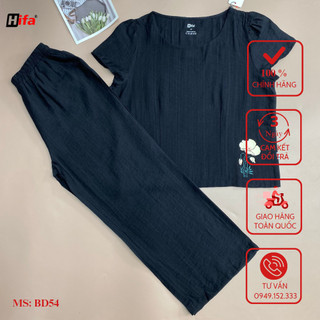 Set đũi tơ xước, bộ áo cộc quần dài có size 40-68kg thời trang HIFA: BD54