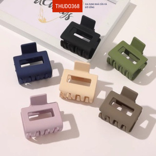 Kẹp tóc nhựa vuông nhám 6cm đủ màu dễ thương