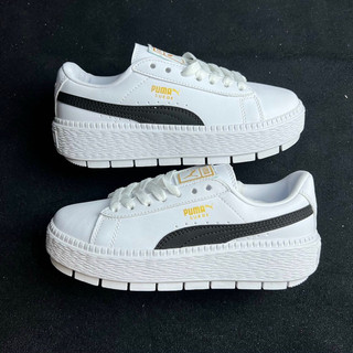 Giày puma trắng đen đế cao nữ, puma bts độn đế nữ ảnh thật tự chụp fullbox+freeship
