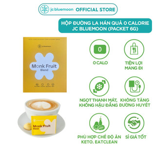 ✅Đường la hán quả 0 Calo JC BLUEMOON Monkfruit (Hộp Gói 6g tiện lợi mang đi)