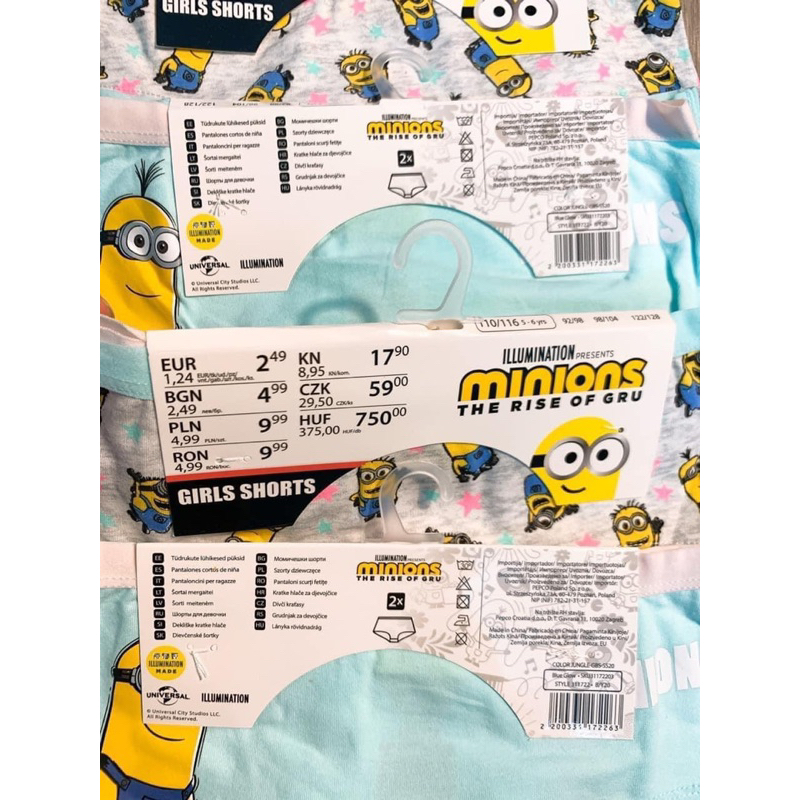 Sét 2 quần chip bé gái MINION DƯ XỊN NGUYÊN MÓC