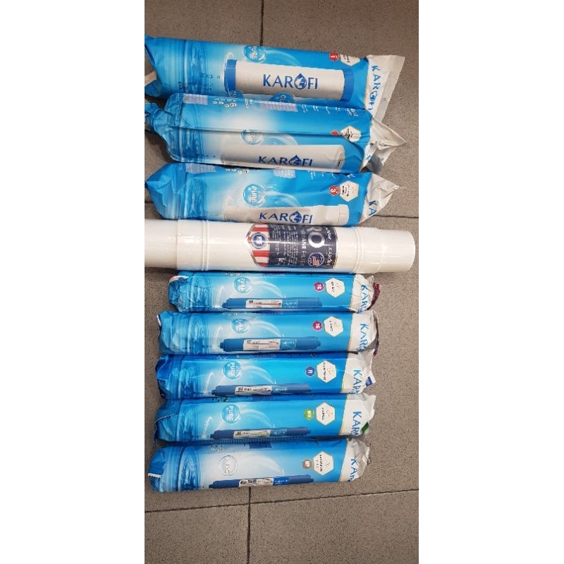 Bộ 9 lõi Karofi thay cho máy OS139NS: lõi 123 smax dou,RO 100GPD USA, 2 lõi T33, Far, Mineral, Nano