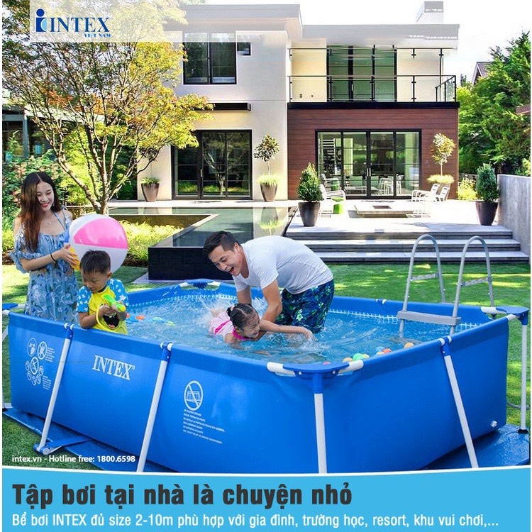 Bể bơi kim loại cỡ lớn Yoroshiko cao cấp tiện lợi cho gia đình