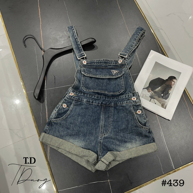 Yếm short jeans QC tag Panda hàng QC loại 1 ảnh thật - hàng sẵn
