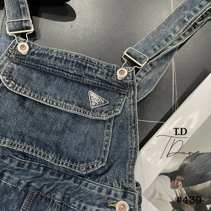 Yếm short jeans QC tag Panda hàng QC loại 1 ảnh thật - hàng sẵn