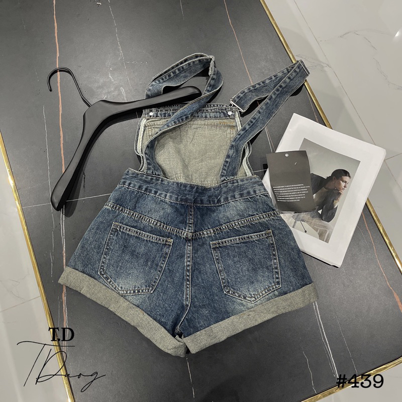 Yếm short jeans QC tag Panda hàng QC loại 1 ảnh thật - hàng sẵn