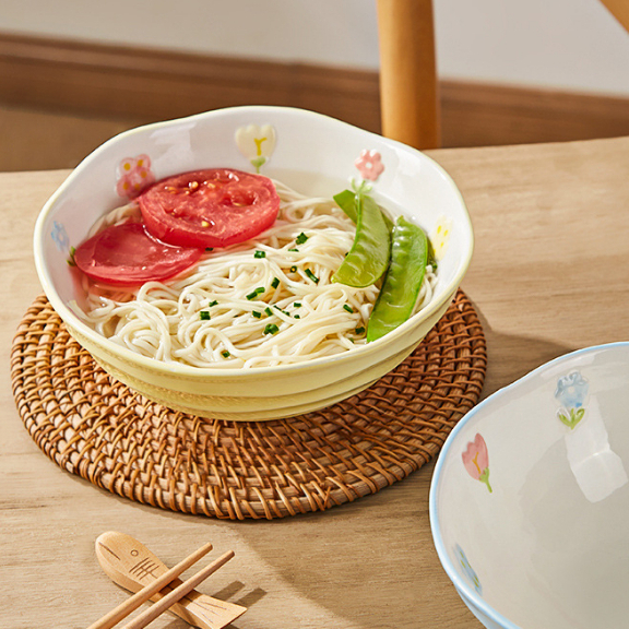 Bát Sứ Ăn Cơm Chén Đĩa Đựng Đồ Ăn Decor Hoa Nhỏ Màu Tươi Có Trắng Men Phục Vụ Bữa Ăn Hằng Ngày By 2Hương Shop