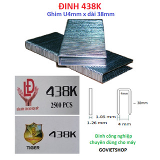 Đinh ghim K438 công nghiệp ghim U4mm x dài 38mm dùng đóng thùng gỗ ván nạp Máy bắn đinh K440