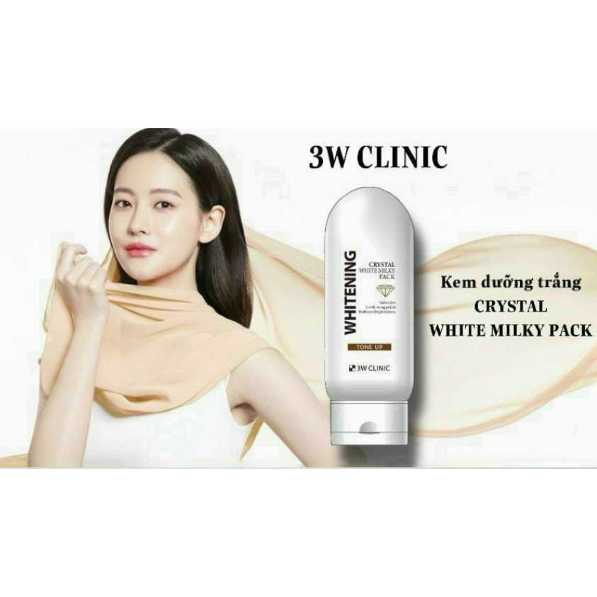 3W Clinic Whitening Crystal White Milky Pack Tone Up Nâng Tông Đều Màu