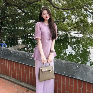 Pháp phục đi chùa 2023 bộ đồ lam đi lễ set áo phật tử