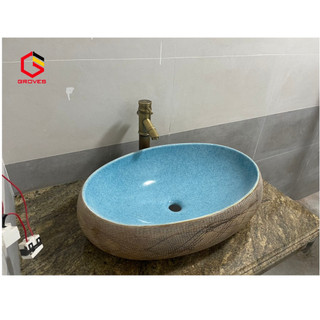 Chậu rủa mặt, lavabo dương bàn nhập khẩu chính hãng cao cấp groves men ngọc gl 8126 siêu đẹp