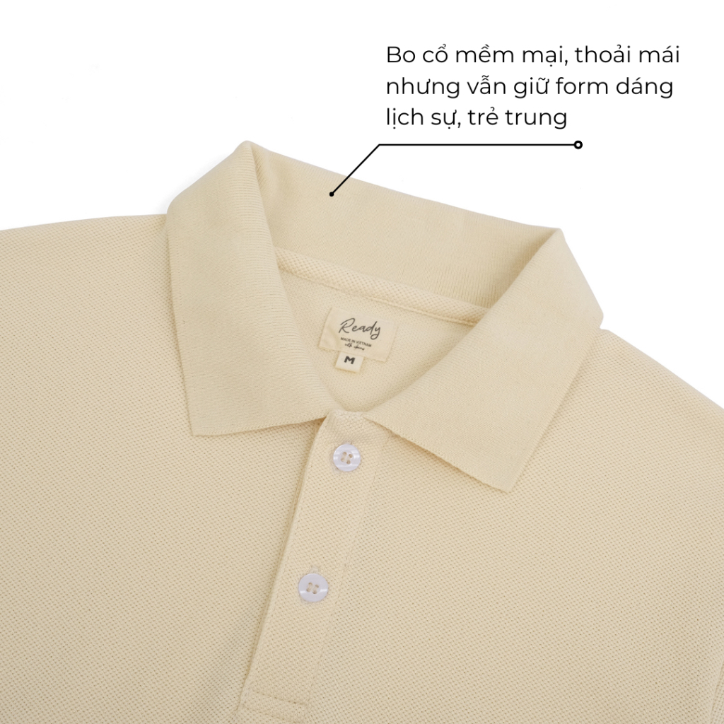 Áo thun polo nam local brand Ready trẻ trung, vải cotton 100% cao cấp, mềm mại, co giãn, thoáng mát, thấm hút tốt