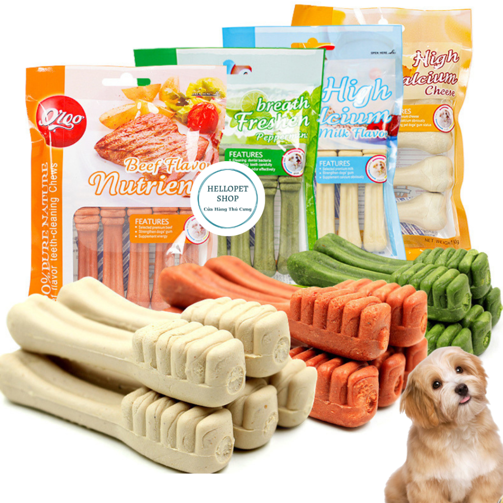 Xương gặm sạch răng Orgo 90g cho chó thơm miệng bổ sung canxi HELLOPET cao cấp H49