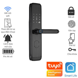 Khóa vân tay thông minh Wifi Tuya X8 - Phù hợp cửa gỗ chung cư, biệt thự
