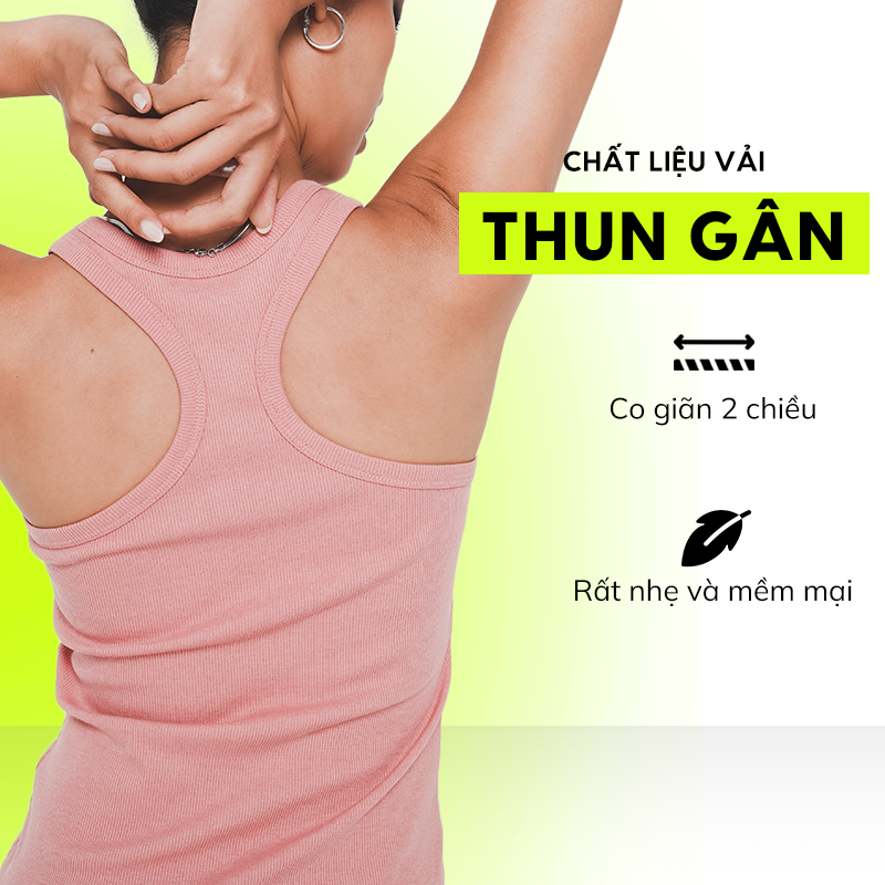 Áo Ba Lỗ Nữ Sát Nách Cổ Tròn SHAMDI Active Ribbed Vải Thun Gân Tăm Co Giãn 2 Chiều, Mềm Nhẹ Basic - SD1166