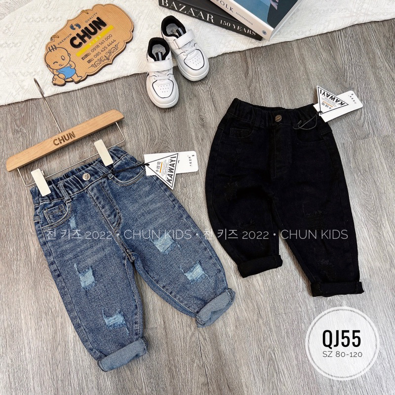 QJ55 - QUẦN jean nhí rách mác GMCHI - 88806 cho Bé