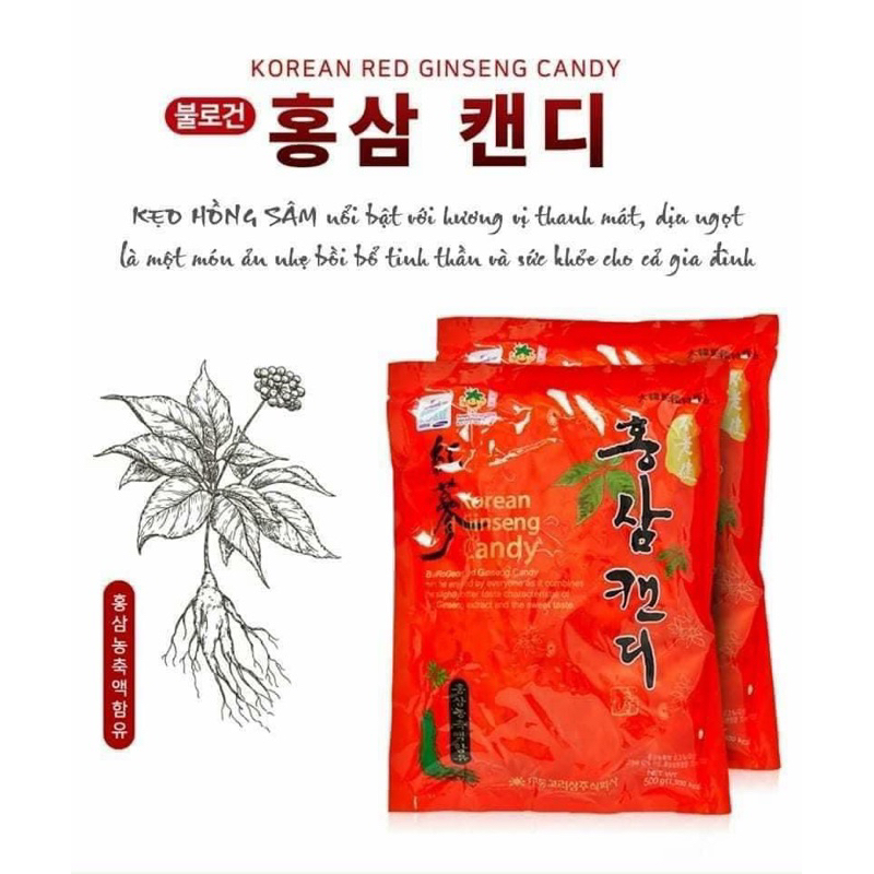 Kẹo Hồng Sâm 6 Năm Tuổi Hàn Quốc Daedong Korea Siêu Ngon 250gr Chính Hãng