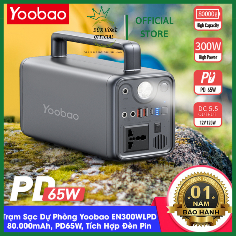 HÀNG CHÍNH HÃNG - Trạm Sạc Dự Phòng 72000mAh Yoobao EN300 Sạc Nhanh PD60W 220V/300W Pin Cực Trâu