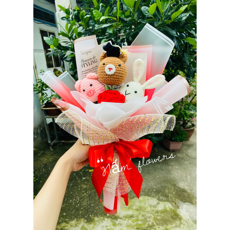 Bó hoa đan len siêu xinh xắn dành tặng người thân